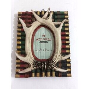 Red Shed Hunting Theme Picture Frame Rack & Shells 4x6" Pic